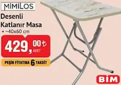 MİMİLOS DESENLİ KATLANIR MASA MİMİLOS DESENLİ KATLANIR MASA